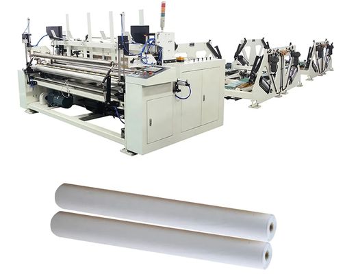 Machine de rembobinage de papier toilette à haute efficacité avec automate programmable (PLC) et unité de lamination de colle pour essuie-tout de cuisine