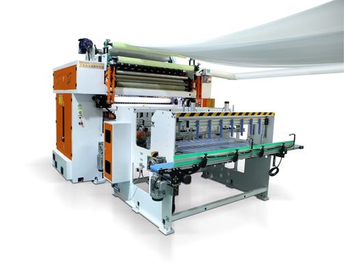 Ligne de production professionnelle de tissus faciaux V FOLD pour les industries du tissu avec unité de transfert automatique
