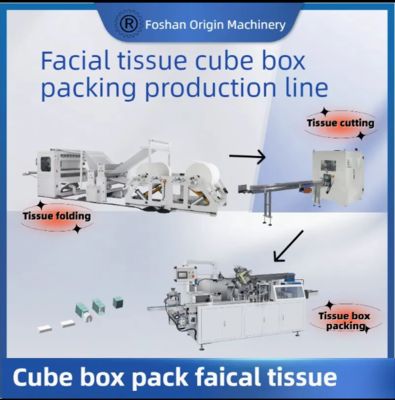 Ligne de production de machines d'emballage de boîtes cubiques de papier facial