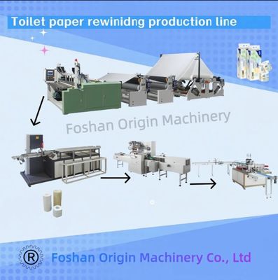 Ligne de production de papier toilette entièrement automatique avec unité de stratification à la colle