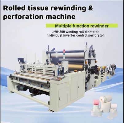 Rouleau de papier toilette Rouleau de cuisine Maxi rouleau Ligne de production de papier tissu à rouleaux multiples Rembobinage Coupe Emballage
