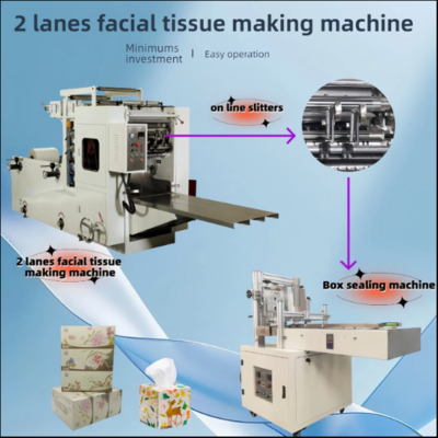 Machine économique manuelle de fabrication de papier-mouchoir facial à 2/3 voies