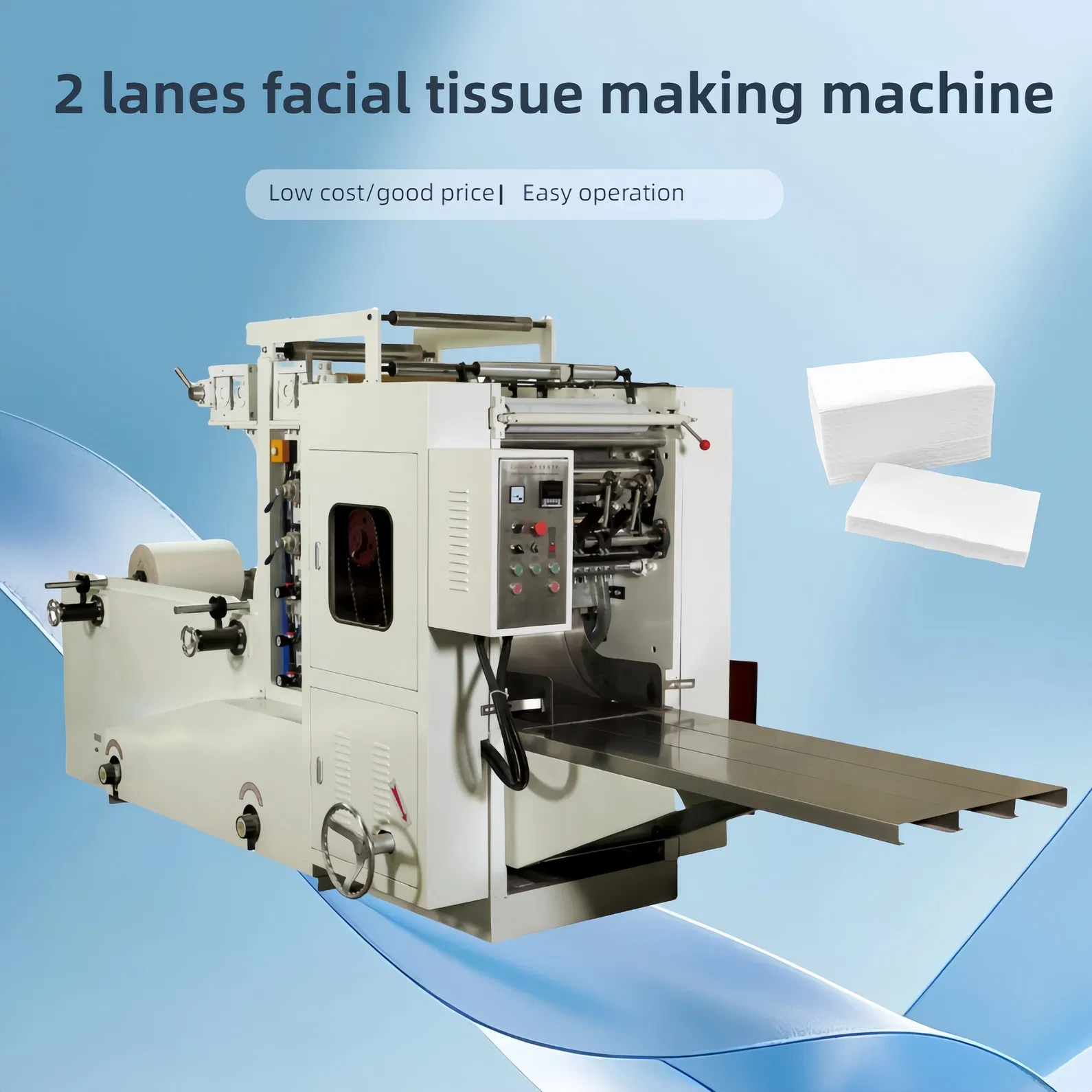 Machine économique manuelle de fabrication de papier-mouchoir facial à 2/3 voies 1
